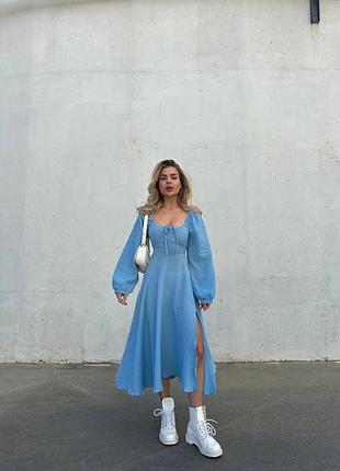 Платье голубого цвета