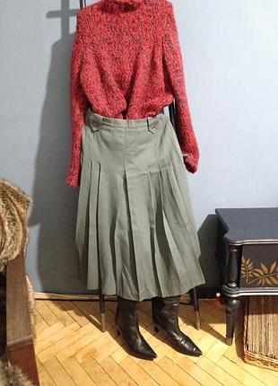 Винтажная шерстяная юбка в складку