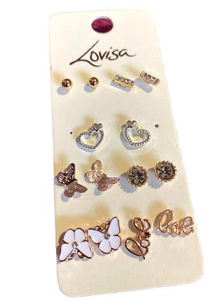 Серьги lovisa, австралия набор 7 пар