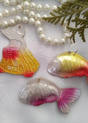 Картонажные елочные игрушки ссср советские старинные редкие набор новогодних