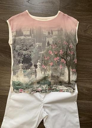 Блуза футболка топ marc cain  s-m шовк