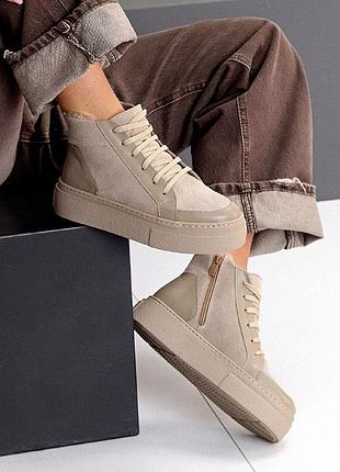 Стильные женские зимние ботинки хайтопы