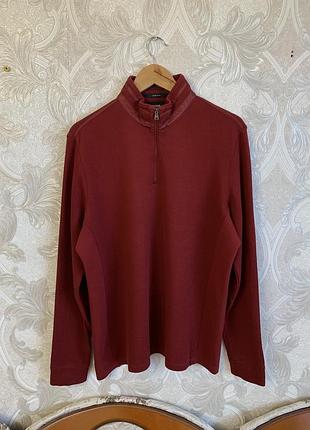 Бордова хлопкова кофта світшот худі лонгслів светр джемпер пуловер hugo boss piceno sweater оригінал