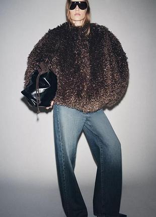 Шубка жіноча коричнева zara new