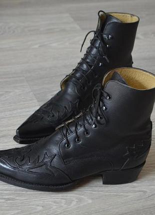 Женские кожаные ковбойские ботинки-казаки el canelo оригинал 38р 24см