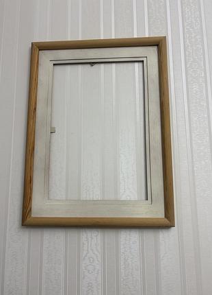 Продам деревянную рамку для картины с паспарту. стильная, добротная, натуральное дерево. недорого