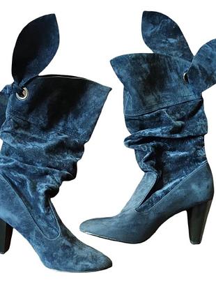 Осенние ботильоны замшевые на каблуках в идеальном состоянии