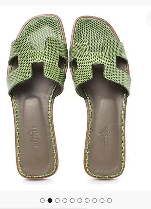 Hermes oran 🔥🔥шлепки кожаные