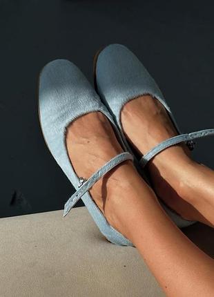 Балетки шкіряні з ворсом artell