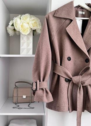 Женское укороченное пальто куртка пиджак оверсайз