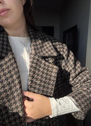 Осіннє пальто в гусячу лапку