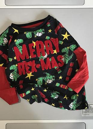 Новорічний різдвяний реглан діно