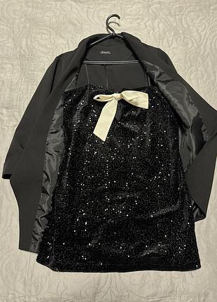 Сукня вечірня з паєтками + піджак асиметричний
