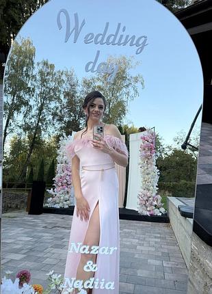 Рожева сукня з пірʼям, розмір l