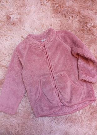 Теплая флисовая кофта на 9-12 месяцев 80 см кофтина на замке флиска