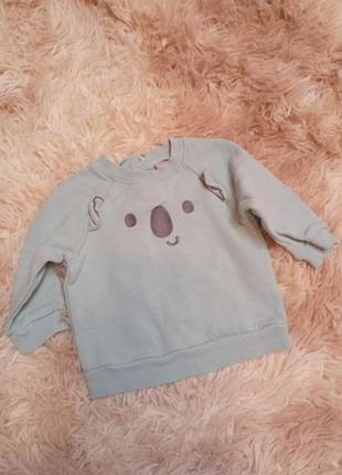 Утепленный свитшот на 3-6 месяцев 62-68 см