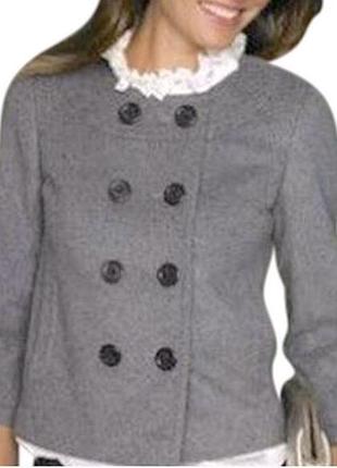 Фірмовий сірий вкорочений жакет/ s/ brend j.crew вовна 80%
