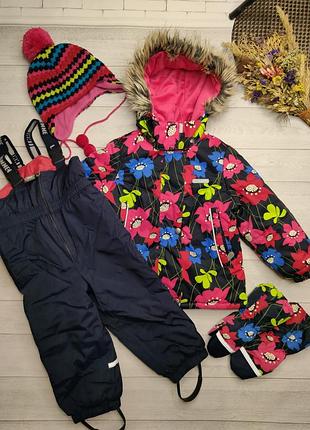 Зимний костюм на девочку 1.5-2 года (86-92)
