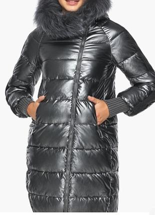 Куртка зимова жіноча пуховік воздуховік сірий металік р.46-48
