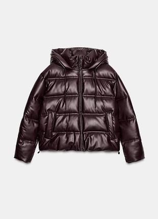 Стьобаний анорак з ефектом шкіри water repellent windproof