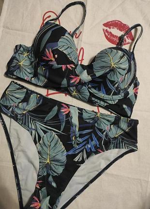 Раздельный купальник цветочный принт в размере л