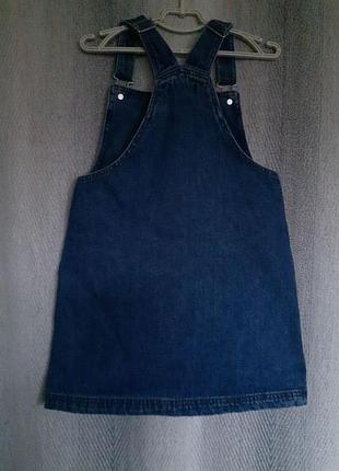 100% котон. дитячий натуральний джинсовий сарафан джинсовий комбінезон зі спідницею джинсовый комбинезон с юбкой 2