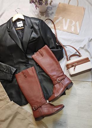 Коричневые сапоги женские сапоги женский ботинки женские натуральная кожа демисезонн длинные ботинки женские сапоги на низком