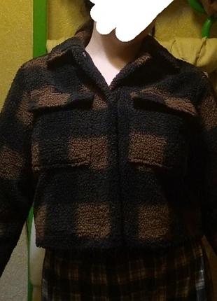 Тедди куртка , короткая на кнопках