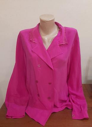 Невероятная шелковая блузка цвета фуксия