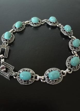Браслет с бирюзовыми вставками