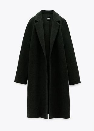 Жіноче пряме пальто хакі від zara