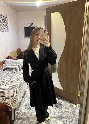 Жіночий чорний тренч h&m, розмір xs