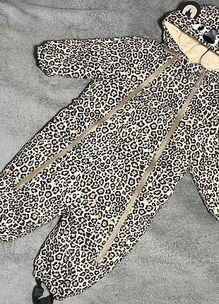 Зимний комбинезон термо леопардовый 74-80 см