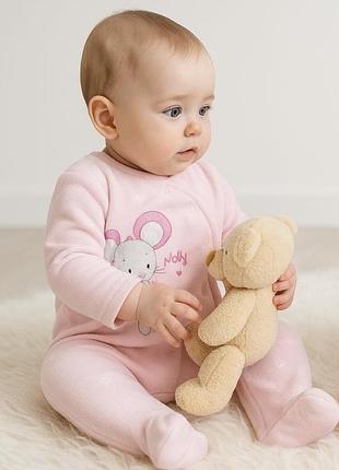 Рожевий флісовий чоловічок 3-6 міс.