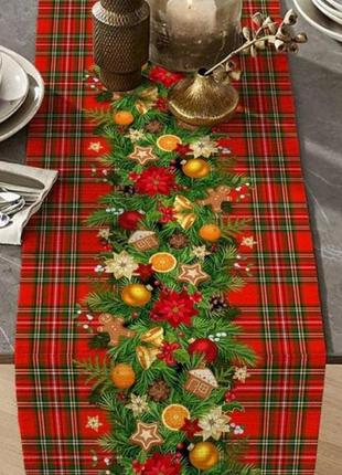 Доріжка на святковий новорічний стіл, 2 розміру, ранер, доріжка на святковий стіл, новорічна