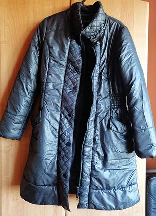 Куртка/плащ/пальто женское на синтепоне, теплая, зимняя, черная