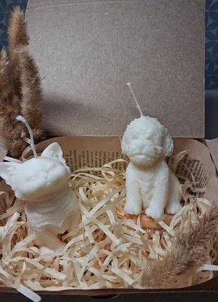 Подарунковий набір з двух свічок з соєвого воску.