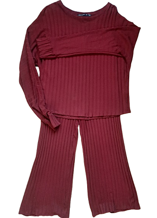 Костюм в рубчик в бордовом цвете от karen millen р. 12