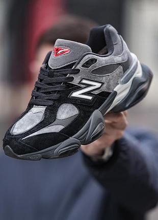 ❄️new balance 9060 black grey❄️кроссовки мужские зимние 1950 баланс, кроссовки мужские зимние с мехом