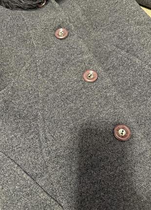 Кашемірове пальто з натуральним хутром 48 розмір