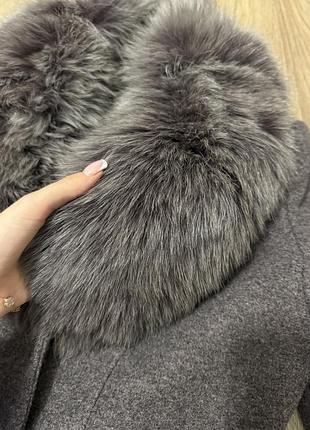 Кашемірове пальто з натуральним хутром 48 розмір