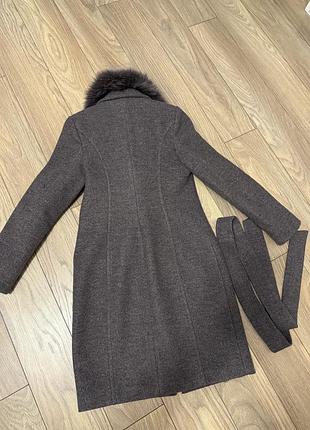 Кашемірове пальто з натуральним хутром 48 розмір
