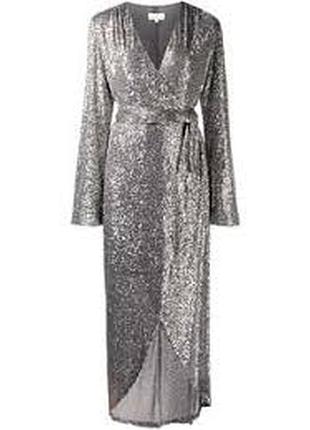 💛💛💛блестящее вечернее, коктейльное женское платье на запах h&m💛💛💛