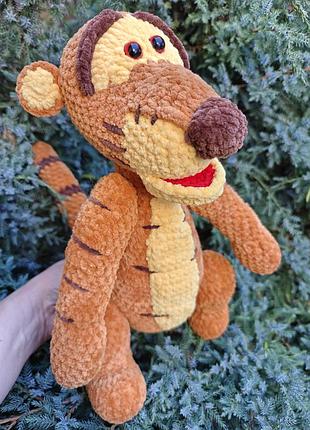 Тигр оранжевый игрушка мягкая вязаная мультперсонаж ручная работа handmade