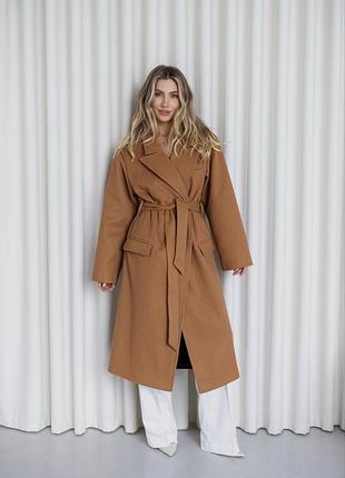 Пальто шерсть кашемир под пояс