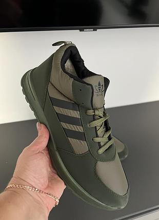 Кроссовки мужские зимние, на меху,очень теплые, цвет хаки