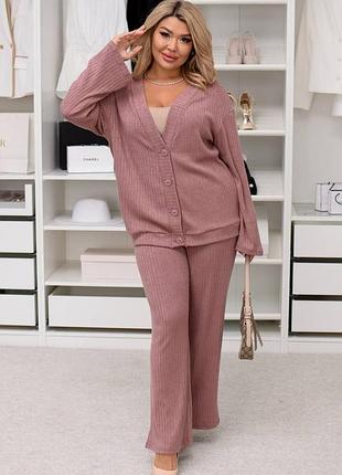 Жіночий костюм батал (кофта + штани)