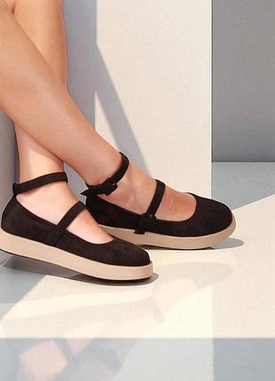 Стильные женские туфли-балетки (мери-джайн) на платформе в наличии