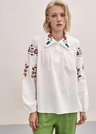 Невероятная вышиванка с воротником яворовский мотив