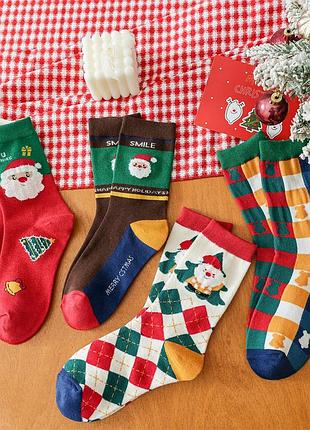 1-43 новогодние носки рождественские комплект 4 пары носков